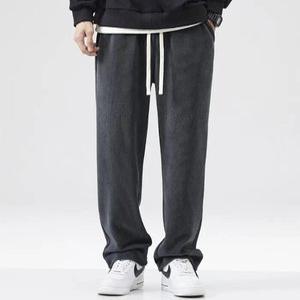 남성 코듀로이 골지 세미 와이드 조거 밴딩 기모 콤보 팬츠 남자 패셔너블 골덴 주름바