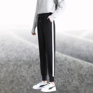 힙제이 옆선이 매력적! 조거스타일 기모 트레이닝팬츠 블랙 겨울 여성바지 4XL