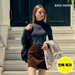 (정상가:29,900원) 베이직하우스 여성 터틀넥 스판 긴팔티셔츠 LATS0218