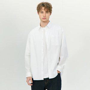 (정상가:59,900원) 베이직하우스 코튼 세미오버핏 포플린 긴팔셔츠 LZWS0102