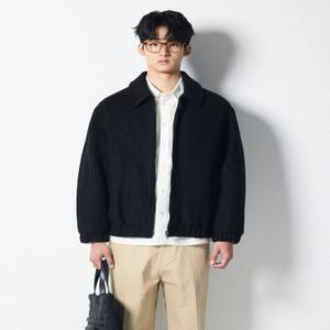 [DIEMS] 부클 블루종 점퍼 블랙 (세미오버핏)-LJPVD62NSB