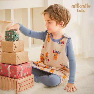 [밀크마일로로] 플라워베어따뜻수면조끼