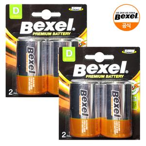 벡셀 알카라인 건전지 카드 D형 4알