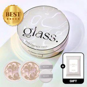 (40%+7%묶음할인/+클렌징티슈)에이지투웨니스 글래스 스킨 에센스 글로우 팩트 본품+리