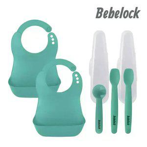 [베베락] 엘파 실리콘 턱받이(2P)+실리콘스푼 1+2단계(3P)