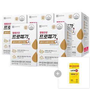프로메가 알티지 오메가3 듀얼, 520mg, 60캡슐, 5개 + 증정 (락토핏 골드리뉴얼 30포