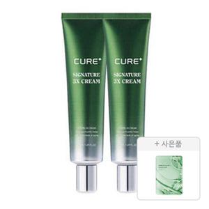 김정문알로에 큐어 시그니처 3X크림 50ml, 2개 + 증정(리알로에 피토 그린 앰플 마스크