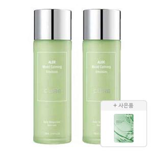 김정문알로에 큐어 모이스트 카밍 에멀젼 130ml, 2개 + 증정 (리알로에 피토 그린 앰플