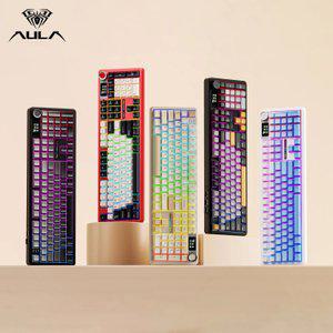 Aula 독거미 아우라 F108 pro 유무선 기계식 키보드 풀배열 디스플레이 8000mAh