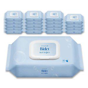 대용량 즐거운집 비데티슈 80매 20팩 순수 비데물티슈 넓은 저자극 안전한