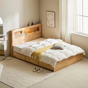 파로마 리즌 LED 고무나무 원목 침대 슈퍼싱글 퀸 매트리스 선택