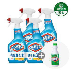 유한양행 유한락스 욕실청소용 세정제 600ml x 4개+사은품 후레쉬 락스 증정(12/1일 구
