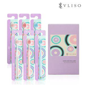 VLISO 브리소 마이크로와이드 토탈케어 6개입 부드러운 칫솔 임산부 잇몸 미세모 이중