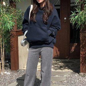 나토스 양기모 자수 후드 티 겨울 여성 데일리룩 후드티 일상