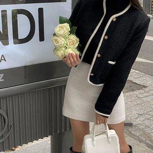 클라 누빔 울 트위드 자켓 겨울 여성 하객룩 출근룩 데이트룩