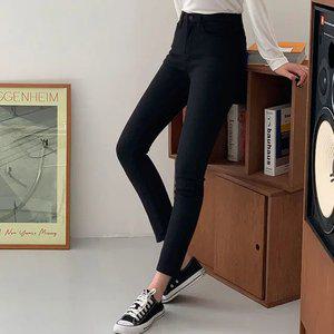 브라이턴 히든밴딩 슬림 기모 일자 팬츠 겨울 여성 겨울바지 데일리룩 출근룩