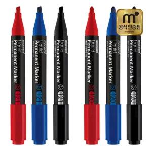 모나미 생잉크 유성매직 121 120 12입 둥근닙 사각닙