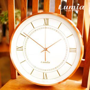 [루미아]웨인 인테리어 모던 벽시계 / 화이트 R301 (로즈골드) (무소음 벽걸이시계/결혼선물/집들이선물)