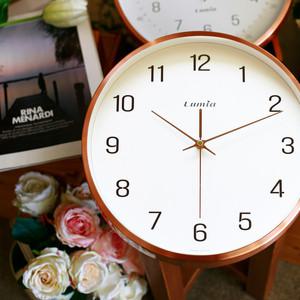 [루미아]엠마 인테리어 모던 벽시계 / 화이트 R401 (로즈골드) (무소음 벽걸이시계/결혼선물/집들이선물)