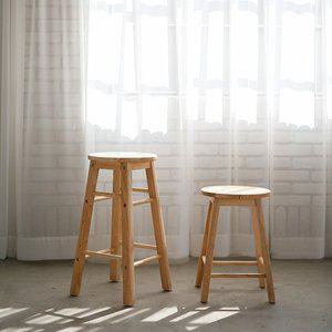 [리빙숲] 원목 원형 스툴 의자 아일랜드식탁의자