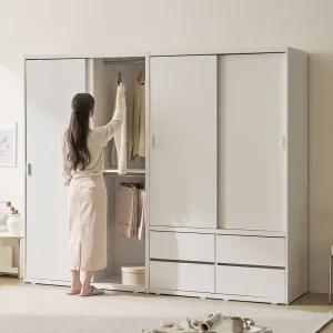 아씨방가구 모던 빅 슬라이딩 옷장 키큰장 행거 선반형 1200