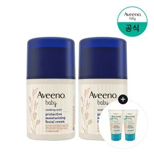 [존슨앤존슨][데일리로션30gx2개증][아비노베이비] 수딩 릴리프 프로텍티브 페이셜 크림 48g x2