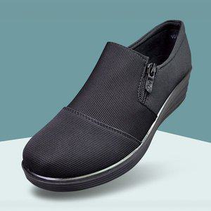 [마마슈] 파테마 여성 패브릭 천 슬립온 구두 발편한 지퍼 심플 경량 캐주얼화