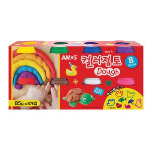 아모스 컬러점토 8색 85g 클레이 도우 공작 만들기 놀이