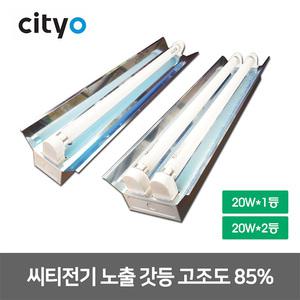 씨티 형광등기구 노출갓등 20W2등 고조도85%(13978)