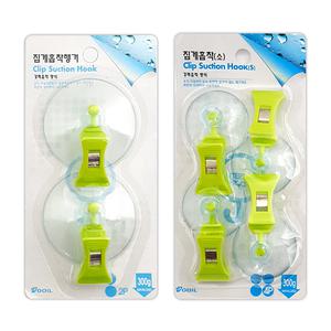 우일 집게 흡착 행거 2p 4p(소) 흡착식 걸이 행주 사진 메모 정리 고정