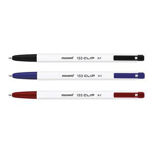 모나미 153 클립 볼펜 0.7mm 필기 저점도 잉크