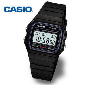 [카시오][정품] CASIO 카시오 여성 어린이 F-91W-1DG 전자 아동 손목시계