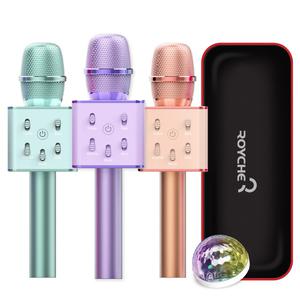 로이체 휴대용 무선 노래방 파스텔 에디션 블루투스 마이크 + 미러볼 + 파우치 세트 30PM