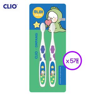 크리오 옴팡이 주니어칫솔(6세이상용) 라운딩모 2입 x 5개 어린이칫솔