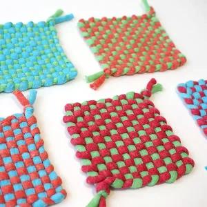 맘아트 DIY 위빙 티매트 만들기 1인 키트 무지개