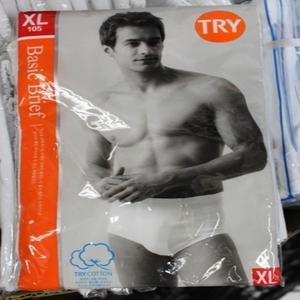1 장 TRY  남성 남삼각 삼각팬티 순면 중국산 소변구 있음 순면 갱수네  백색 흰색  90 -110 호 브리프 화이트 코튼