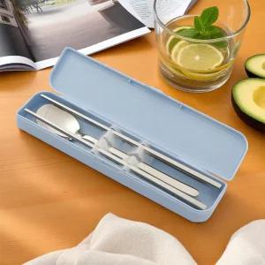 쿠킹홈 304스텐 휴대용 수저세트 무소음 케이스