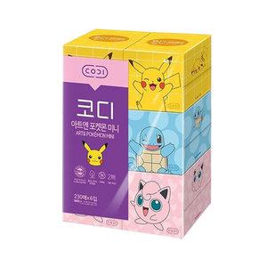 코디 포켓몬 아트앤 천연펄프 미니 각티슈 갑티슈 230매 6입