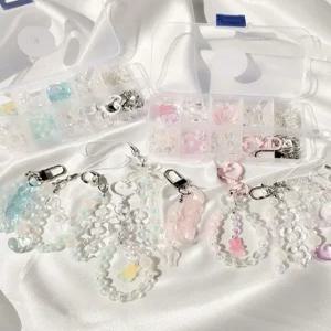 비즈 키링 만들기 세트 DIY 비즈공예 재료 부자재 열쇠고리 파스텔 키트 리꾸리꾸