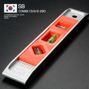 국산 SB 콤비수평기 COMBI CIV3-9 230 초강력자석부착 수평계 레벨기 자석수평기
