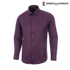 [Roberta di Camerino]TC 솔리드 슬림핏 와인 긴소매 셔츠 RM3-355-8