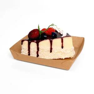 [해피팩]사각 종이 접시 크라프트 트레이 일회용 김밥 떡 베이커리 포장 DK-8호 소량 100개