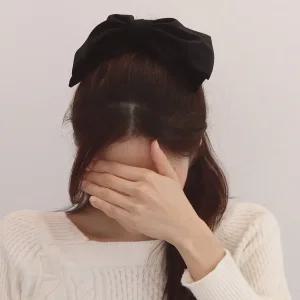 [더노블] 빅사이즈 왕리본 벨루아 블랙 벨벳 왕리본 헤어핀