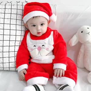 [조이멀티]보들 콧수염산타 아동 우주복 모자세트 205026