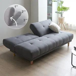 [에보니아][등받이가 따로 움직이는 실속템!] 라인 독립형 듀얼 등받이 3인 소파베드 무료배송