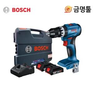 보쉬 GSB18V-45 충전햄머드릴 18V 2.0AH 2팩 BL모터 13mm 메탈척 드릴 함마기능