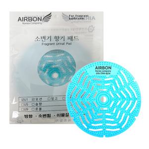 에어본 소변기 향기패드 오션향 1매 변기 탈취제 소변 튐 방지 항균 냄새 찌린내 차단