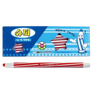 지구화학 슈퍼 색연필 낱색 칼라 12자루 샤프식 색연필 색칠놀이 미술 지구