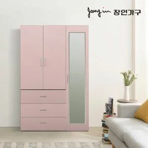 장인가구 블리스 1200 옷장세트 (800 3단서랍 수납형+400 거울 행거형)