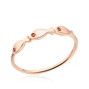 [비앤비골드] 14K/18K 행운 세마리 물고기 탄생석 1월 가넷 반지 NPR37145